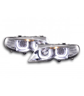 Phares - Phares angel eyes BMW Série 3 E46 Limo / Touring 02-05 chrome pour