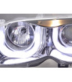 Phares - Phares angel eyes BMW Série 3 E46 Limo / Touring 02-05 chrome pour