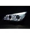 Phares - Phares xenon angel eyes LED BMW Série 5 E60 / E61 05-07 chrome…