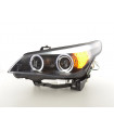 Phares - Phares Xenon Angel Eyes LED BMW 5er E60 / E61 05-08 noir pour conduite