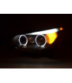 Phares - Phares Xenon Angel Eyes LED BMW 5er E60 / E61 05-08 noir pour conduite