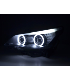 Phares - Phares xenon angel eyes CCFL BMW Série 5 E60 / E61 03-04 noir…