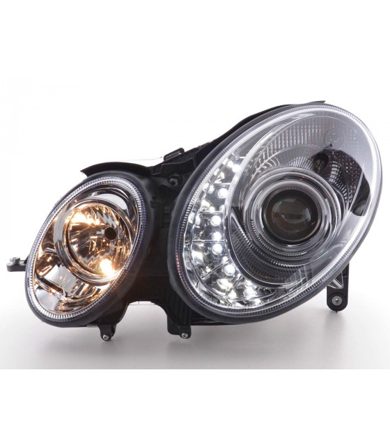 Phares - Phare Daylight LED DRL look Mercedes Classe E 211 02-06 chrome…