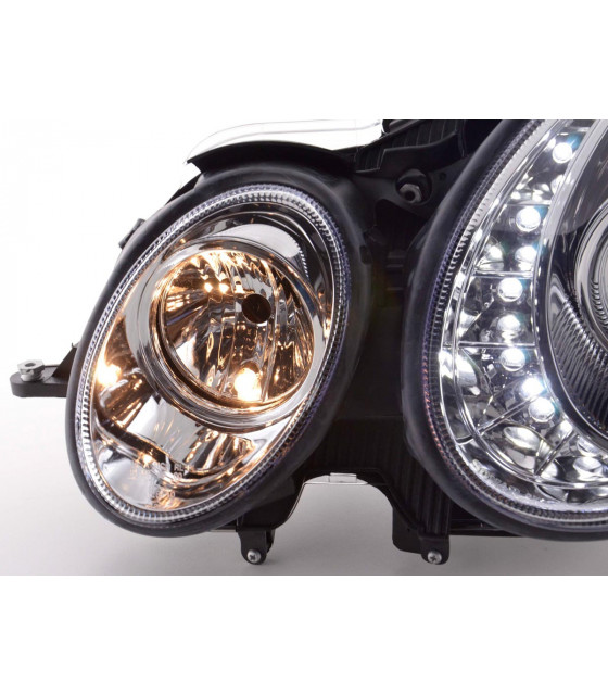 Phares - Phare Daylight LED DRL look Mercedes Classe E 211 02-06 chrome…