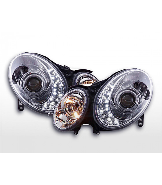 Phares - Phare Daylight LED DRL look Mercedes Classe E 211 02-06 chrome…