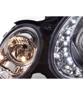 Phares - Phare Daylight LED DRL look Mercedes Classe E 211 02-06 chrome…