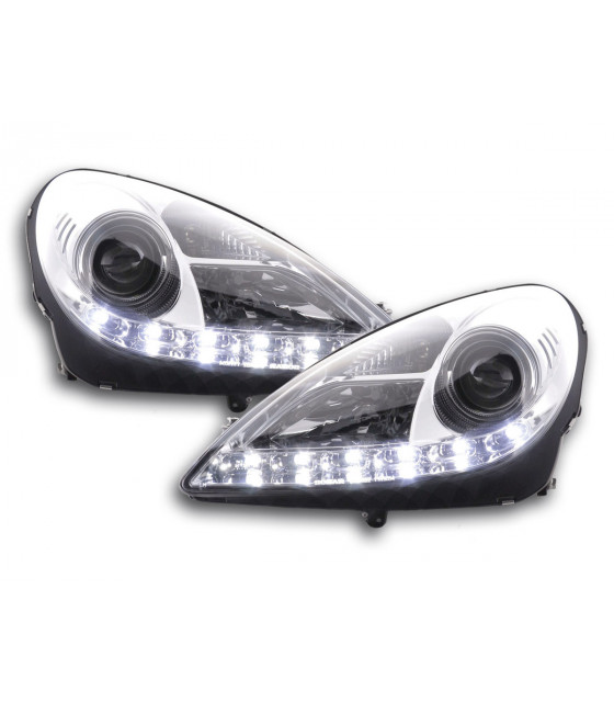 Phares - Phare Daylight LED DRL look Mercedes SLK 171 04-11 chrome…