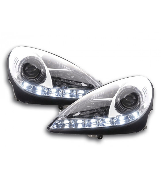 Phares - Phare Daylight LED feux de jour Mercedes SLK R171 chrome…