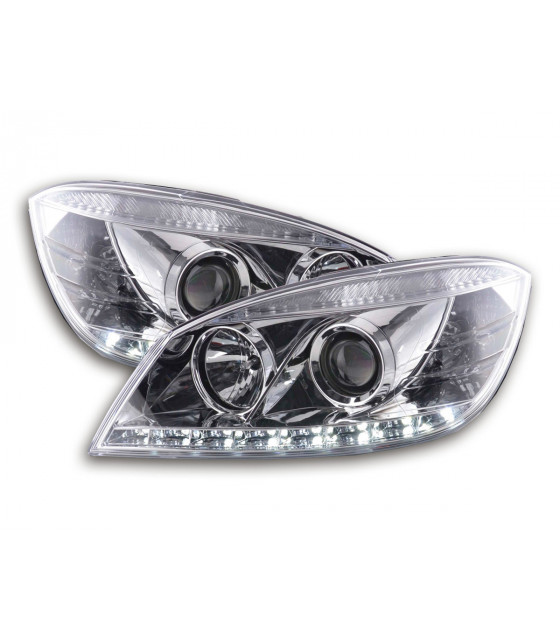 Phares - Phare Daylight LED DRL look Mercedes Classe C type W204 07-10 chrome…