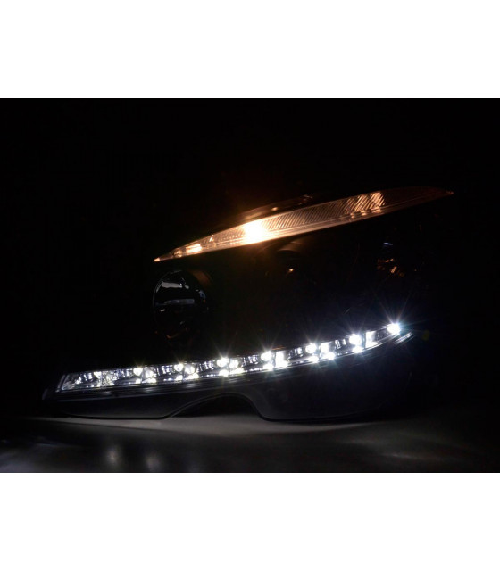 Phares - Phare Daylight LED DRL look Mercedes Classe C type W204 07-10 noir…