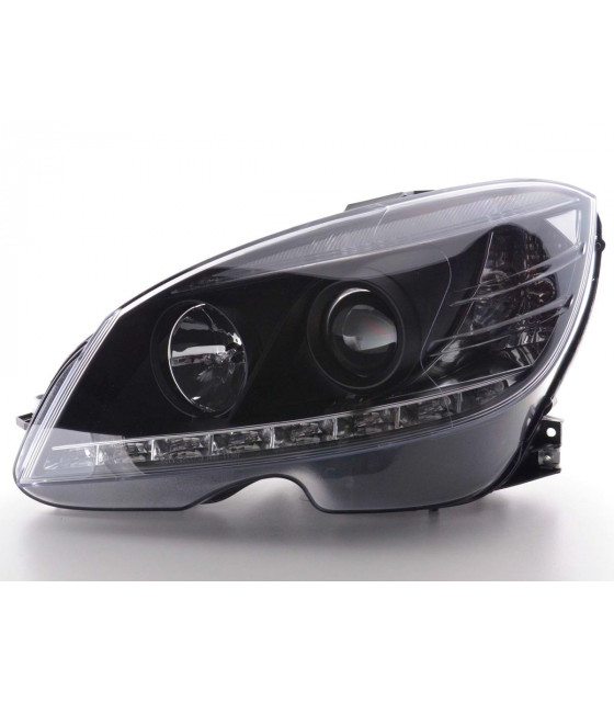 Phares - Phare Daylight LED DRL look Mercedes Classe C type W204 07-10 noir…