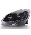 Phares - Phare Daylight LED DRL look Mercedes Classe C type W204 07-10 noir…