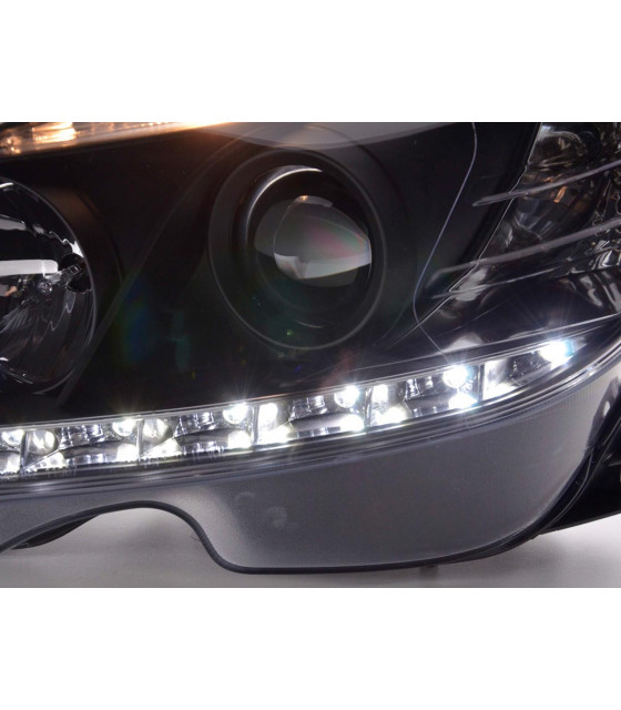 Phares - Phare Daylight LED DRL look Mercedes Classe C type W204 07-10 noir…