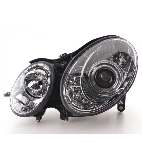 Phares - Phare Daylight LED DRL look Mercedes Classe E type W211 02-06 chrome…