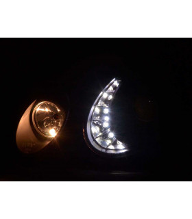 Phares - Phare Daylight LED DRL look Mercedes Classe E type W211 02-06 noir…