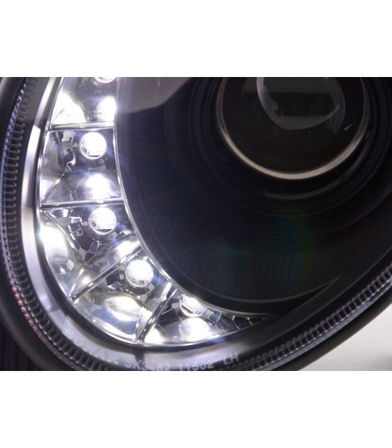 Phares - Phare Daylight LED DRL look Mercedes Classe E type W211 02-06 noir…