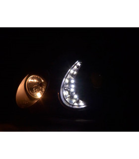 Phares - Phare Daylight LED DRL look Mercedes Classe E type W211 02-06 noir…