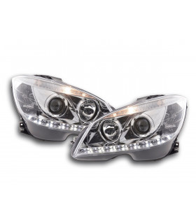 Phares - Phare Daylight LED DRL look Mercedes Classe C W204 07-10 chrome…