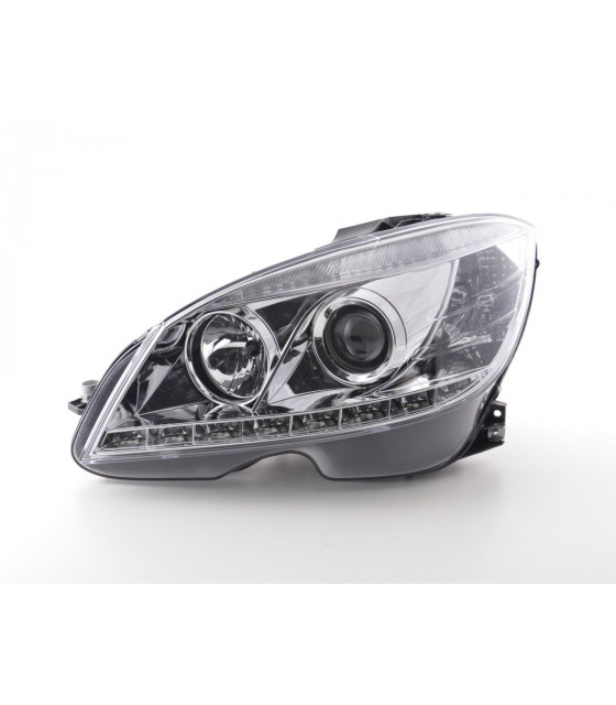 Phares - Phare Daylight LED DRL look Mercedes Classe C W204 07-10 chrome…