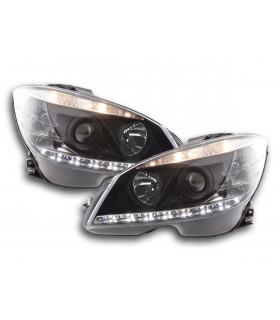 Phares - Phare Daylight LED DRL look Mercedes Classe C W204 07-10 noir…