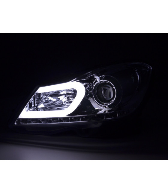 Phares - Phare Daylight LED DRL look Mercedes Classe C W204 11-14 chrome…