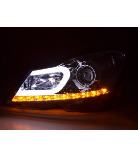 Phares - Phare Daylight LED DRL look Mercedes Classe C W204 11-14 chrome…