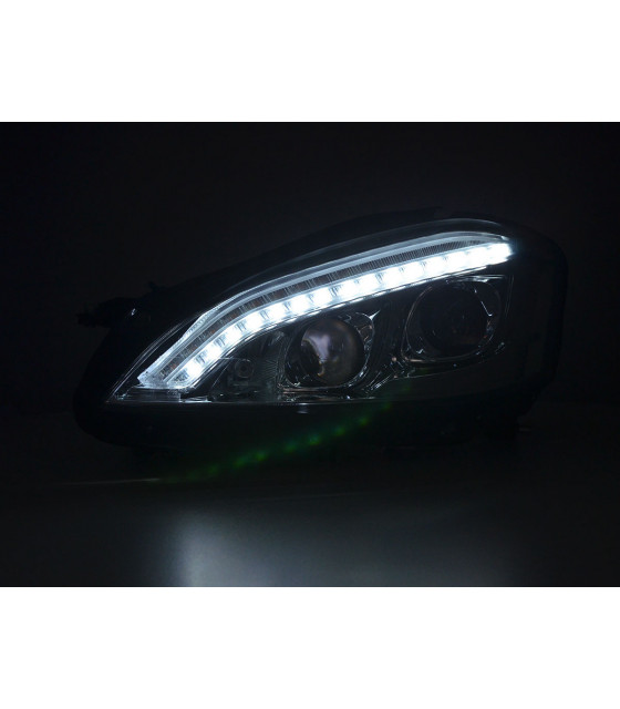 Phares - Phares Xenon Daylight LED DRL look Mercedes-Benz Classe S 221 05-09