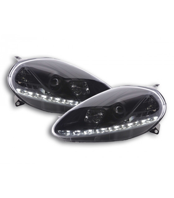 Phares - Phare Daylight LED feux de jour Fiat Grande Punto 199 noir…