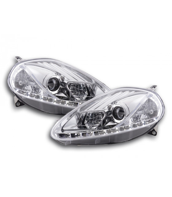 Phares - Phare Daylight LED DRL look Fiat Grande Punto type 199 05-08 chrome…