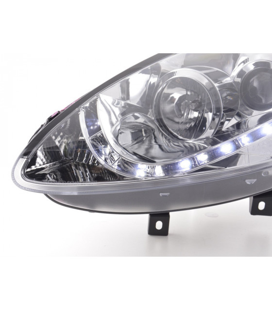 Phares - Phare Daylight LED DRL look Fiat Bravo type 198 07- chromé…