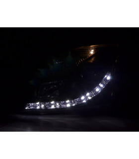 Phares - Phare Daylight LED DRL look Opel Vectra C 02-05 noir pour conduite à