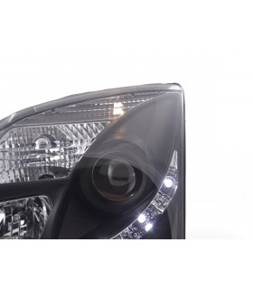 Phares - Phare Daylight LED DRL look Opel Vectra C 02-05 noir pour conduite à