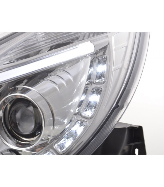 Phares - Phare Daylight LED feux de jour Opel Corsa D à partir de 2011 chrome…