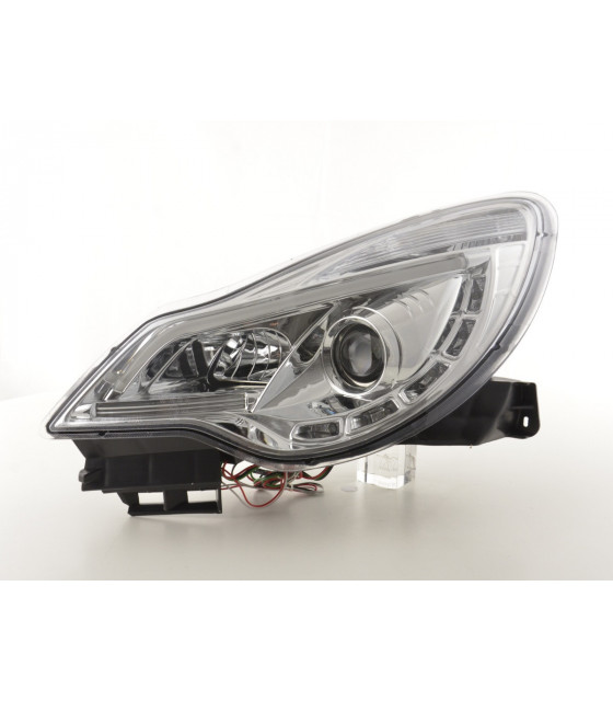 Phares - Phare Daylight LED feux de jour Opel Corsa D à partir de 2011 chrome…