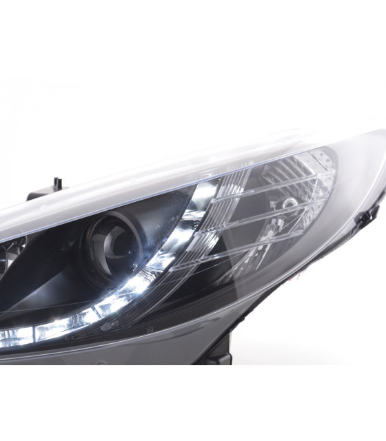 Phares - Phare Daylight LED Feux de jour LED Peugeot 207 06- noir pour