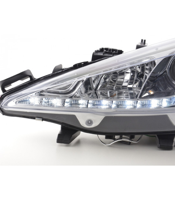 Phares - Phare Daylight LED Feux de jour LED Peugeot 207 06- chrome pour