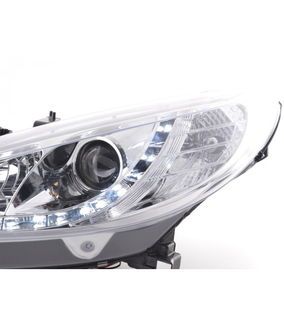 Phares - Phare Daylight LED Feux de jour LED Peugeot 207 06- chrome pour