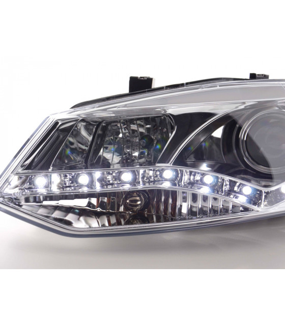 Phares - Phare Daylight LED DRL look VW Polo type 6R 2010- chrome…