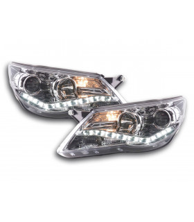 Phares - Phares Daylight LED feux de jour VW Tiguan 07-11 chrome…