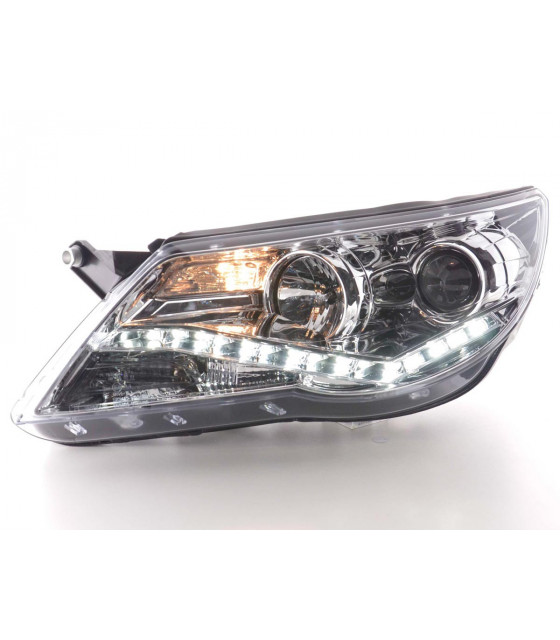 Phares - Phares Daylight LED feux de jour VW Tiguan 07-11 chrome…