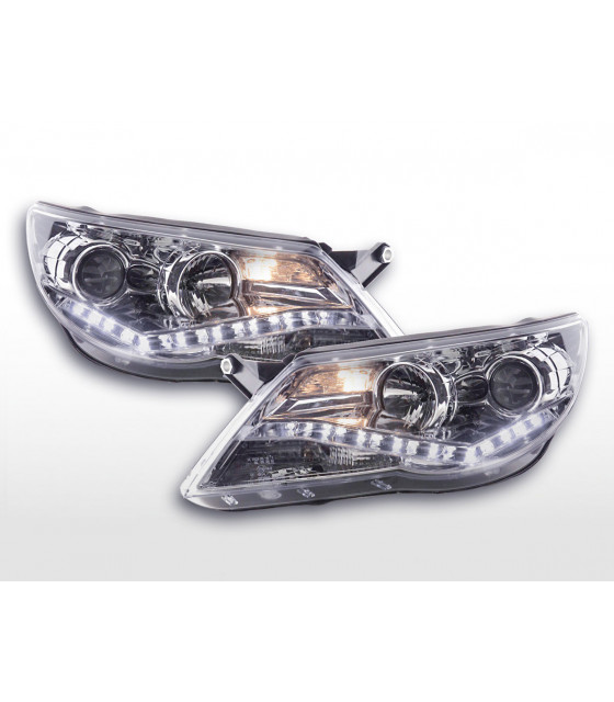 Phares - Phare Daylight LED DRL look VW Tiguan 07-11 chrome…