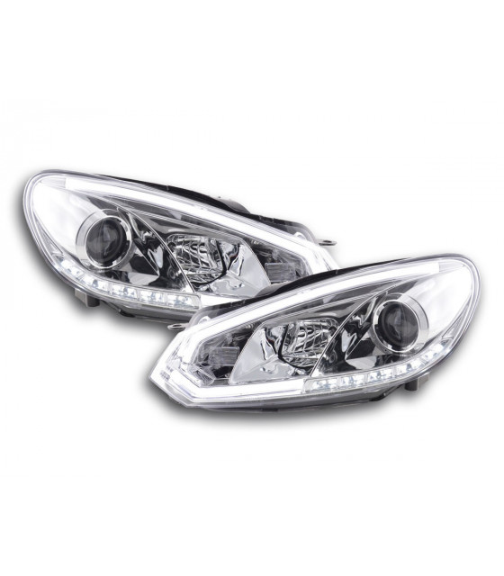 Phares - Phares Daylight LED feux de jour VW Golf 6 08-12 chrome…