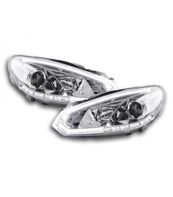 Phares - Phares Daylight LED feux de jour VW Golf 6 08-12 chrome…