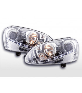 Phares - Phare Daylight à LED DRL look VW Golf 5 type 1K 03-08 chromé pour