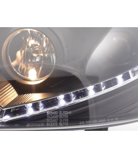 Phares - Phare Daylight LED look DRL VW Golf 5 type 1K 03-08 noir pour conduite