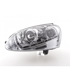 Phares - Phare Daylight à LED DRL look VW Golf 5 type 1K 03-08 chromé pour