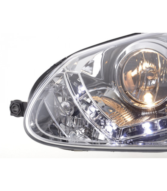 Phares - Phare Daylight à LED DRL look VW Golf 5 type 1K 03-08 chromé pour