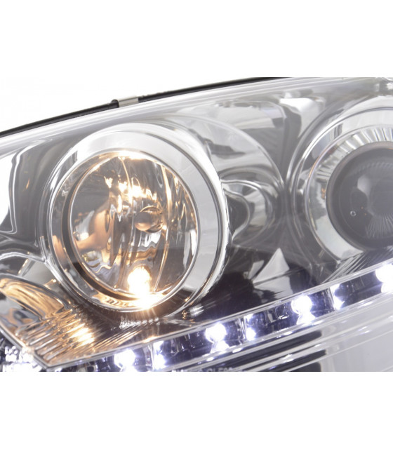 Phares - Phare Daylight à LED DRL look VW Golf 5 type 1K 03-08 chromé pour