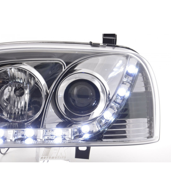 Phares - Phare Daylight LED DRL look VW Golf 3 type 1HXO 1EXO 91-97 chrome…