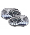 Phares - Phare Daylight LED look DRL VW Golf 4 type 1J 98-03 chromé pour